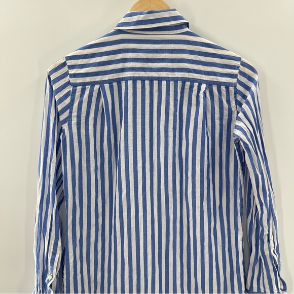 Birds Of Paradie Trovata Blue Stripe Button Down Preppy Boho Shirtdress Dress XS - Picture 9 of 13